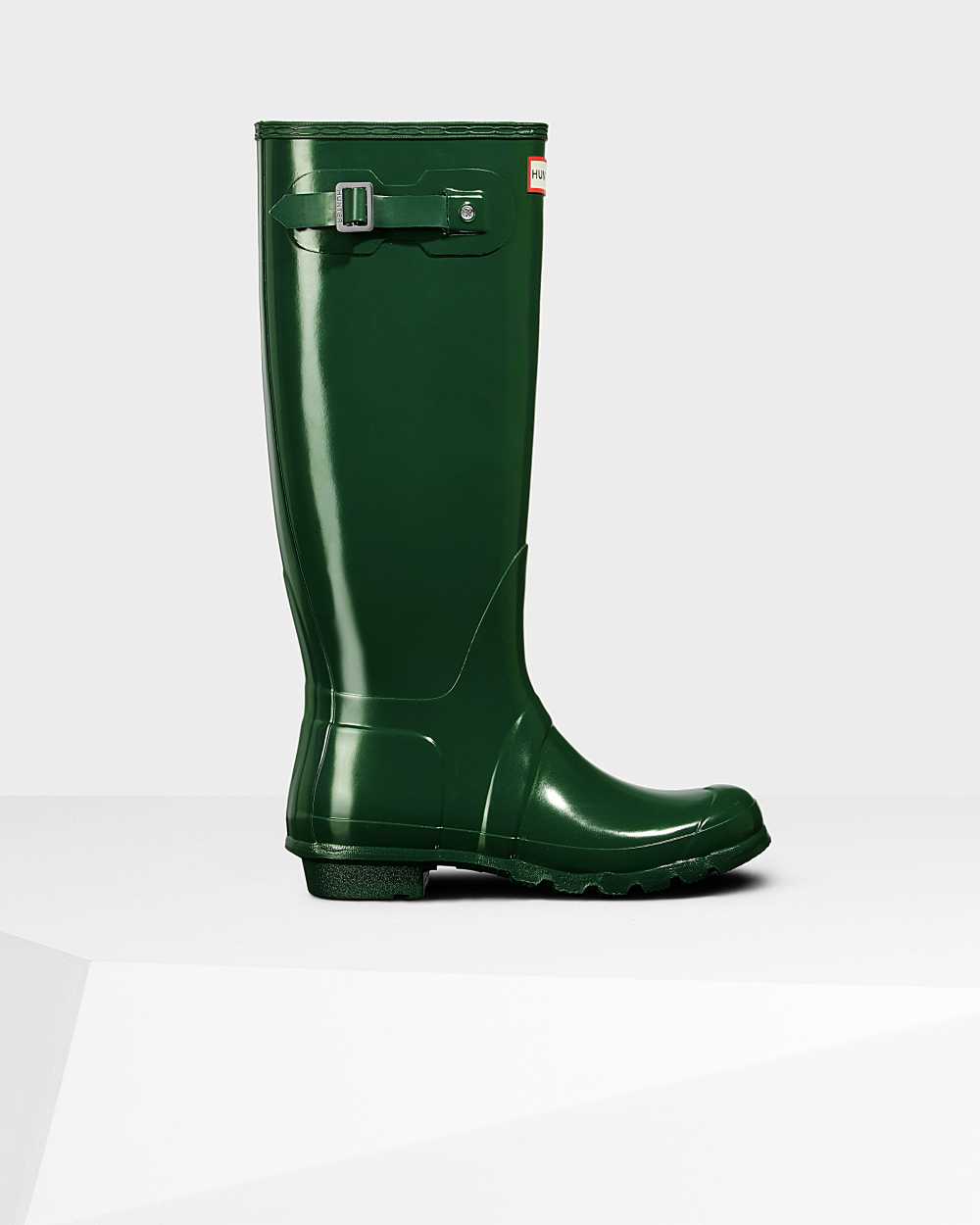 Hunter Original Tall Gloss Women's Rain Boots NZ-30919B Green